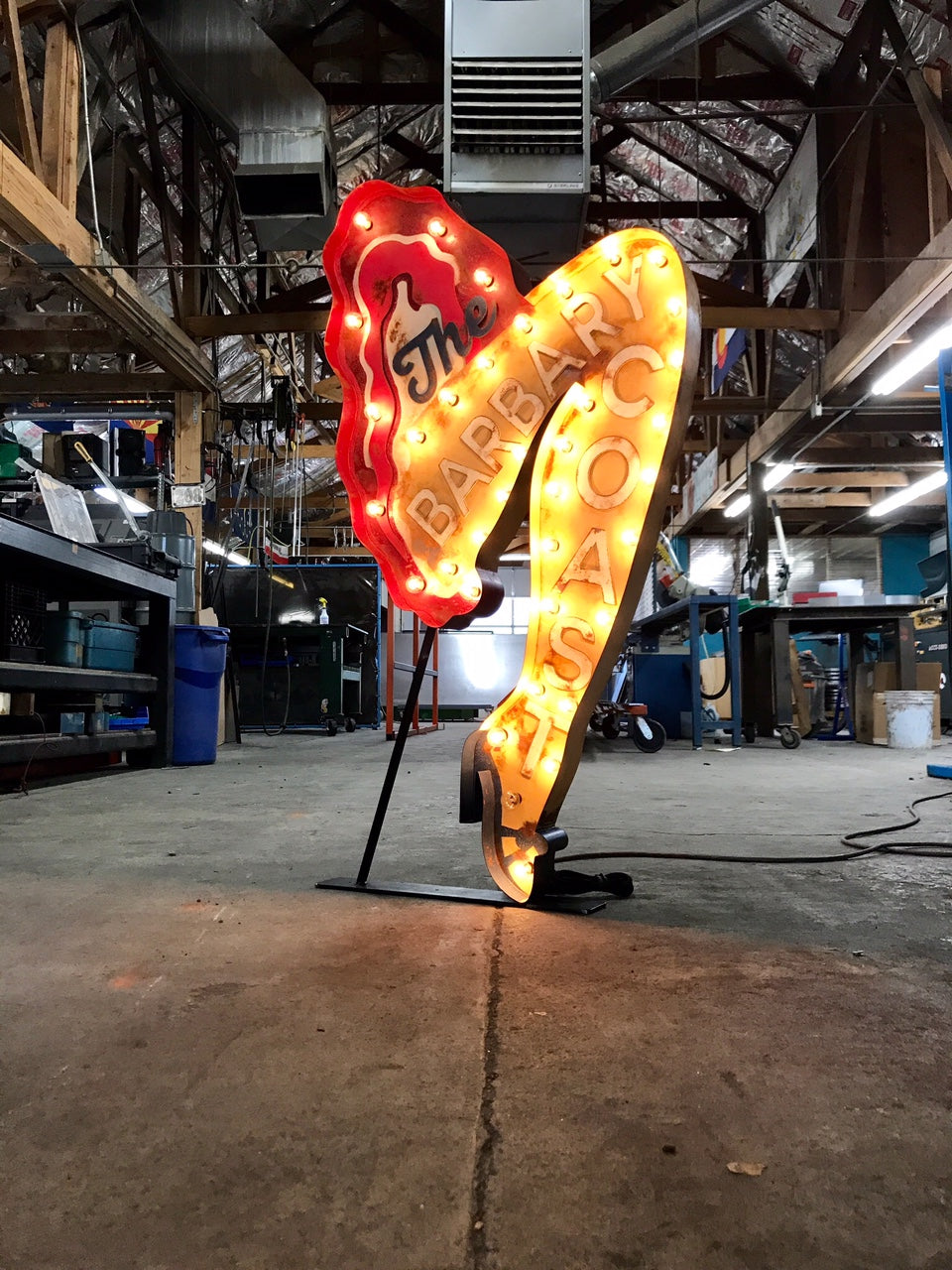 replica of the vintage Barbary Coast sign for an event