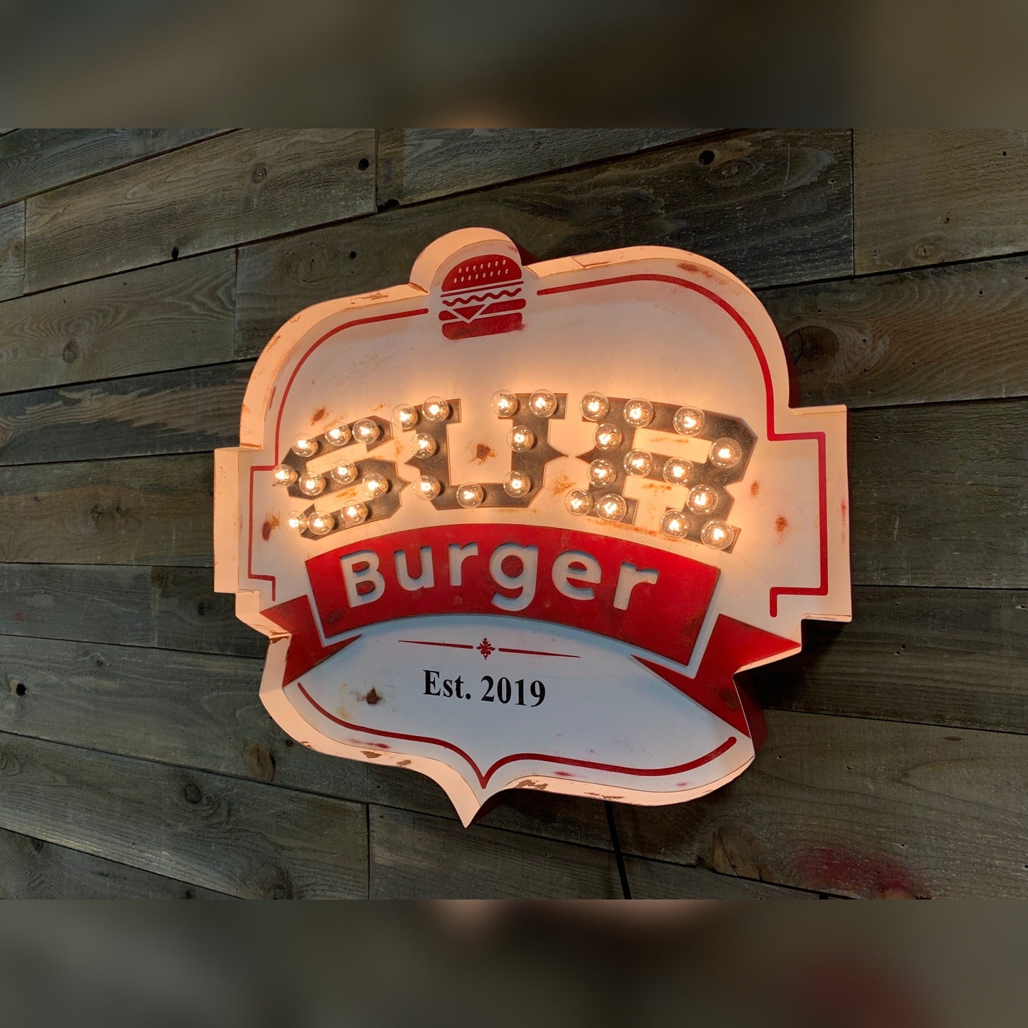 Bold Flavors, Bolder Signage: The Sur Burger Custom Layered Marquee Logo Sign