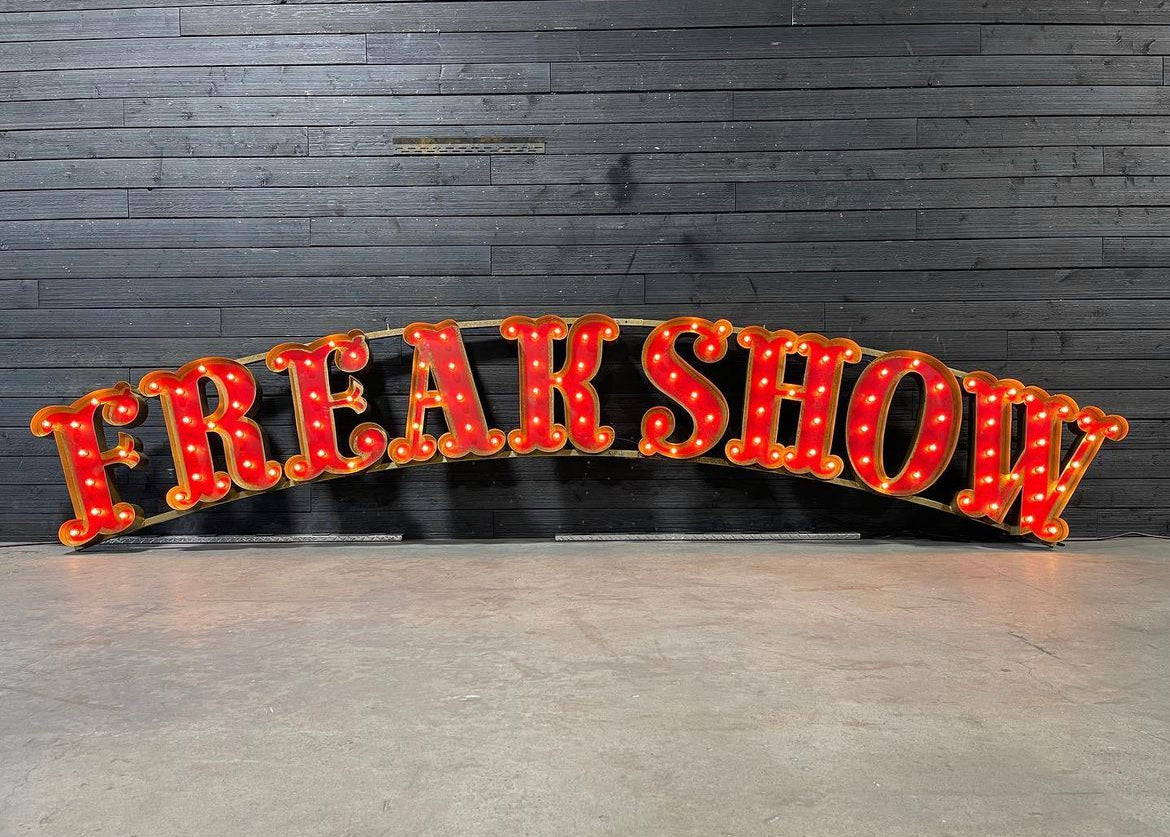 Made a great sign for the wine company named Freakshow wines for event use