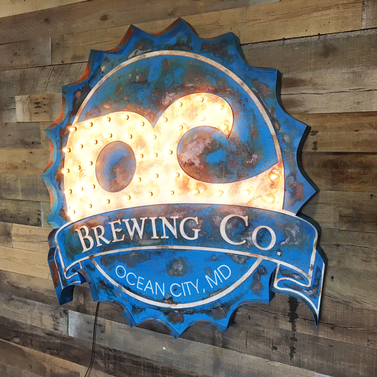 Custom Layered Marquee Sign for OC Brewing Co. — Ocean City, MD