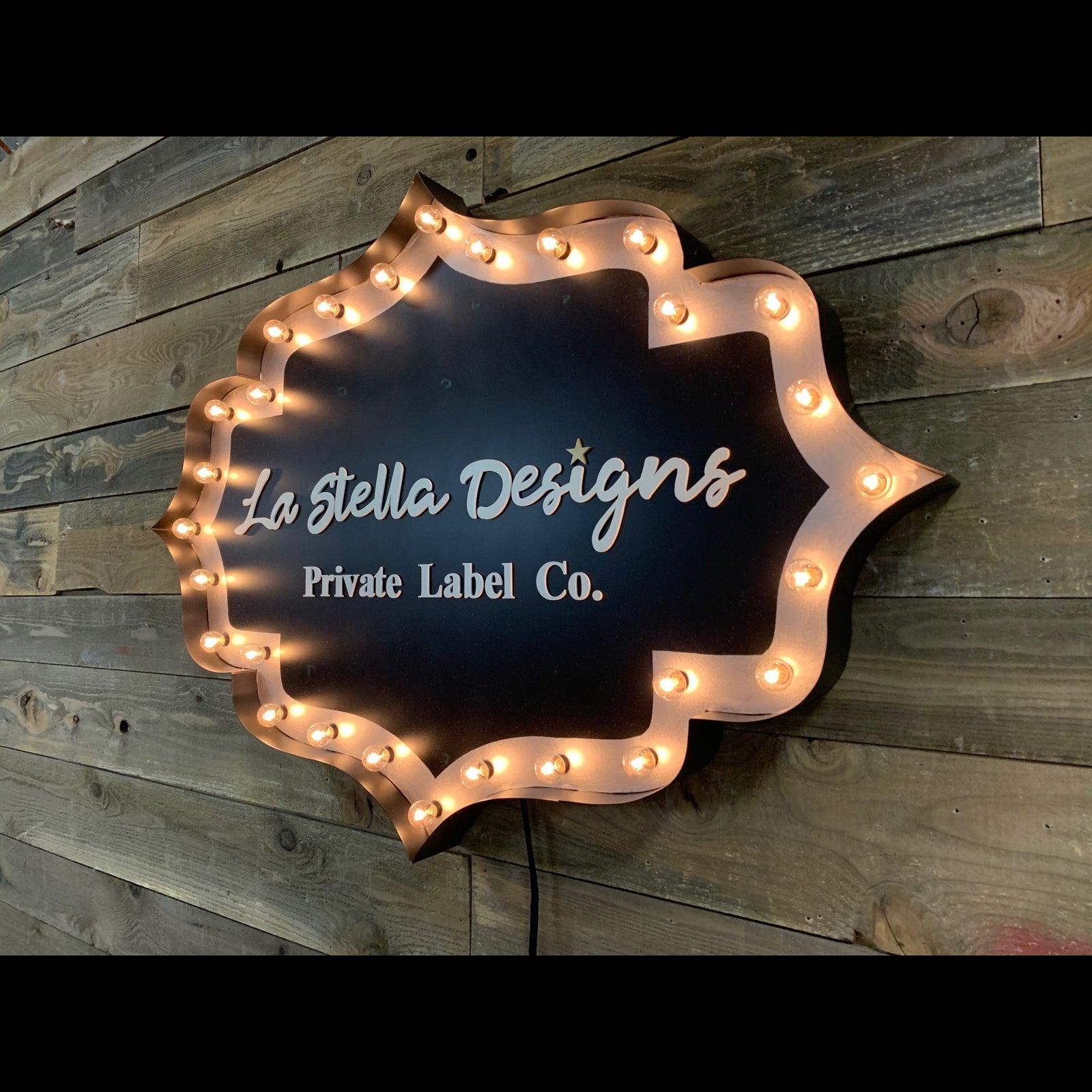 Custom 3D Layered Marquee Sign for La Stella Designs Private Label Co.