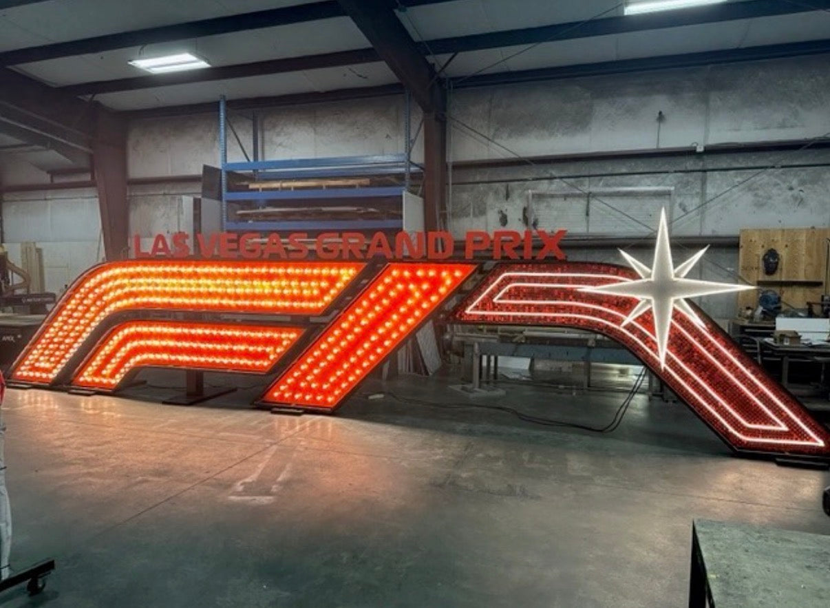 When Formula 1 Comes to Vegas: The Custom Marquee Sign We Built for the Las Vegas Grand Prix
