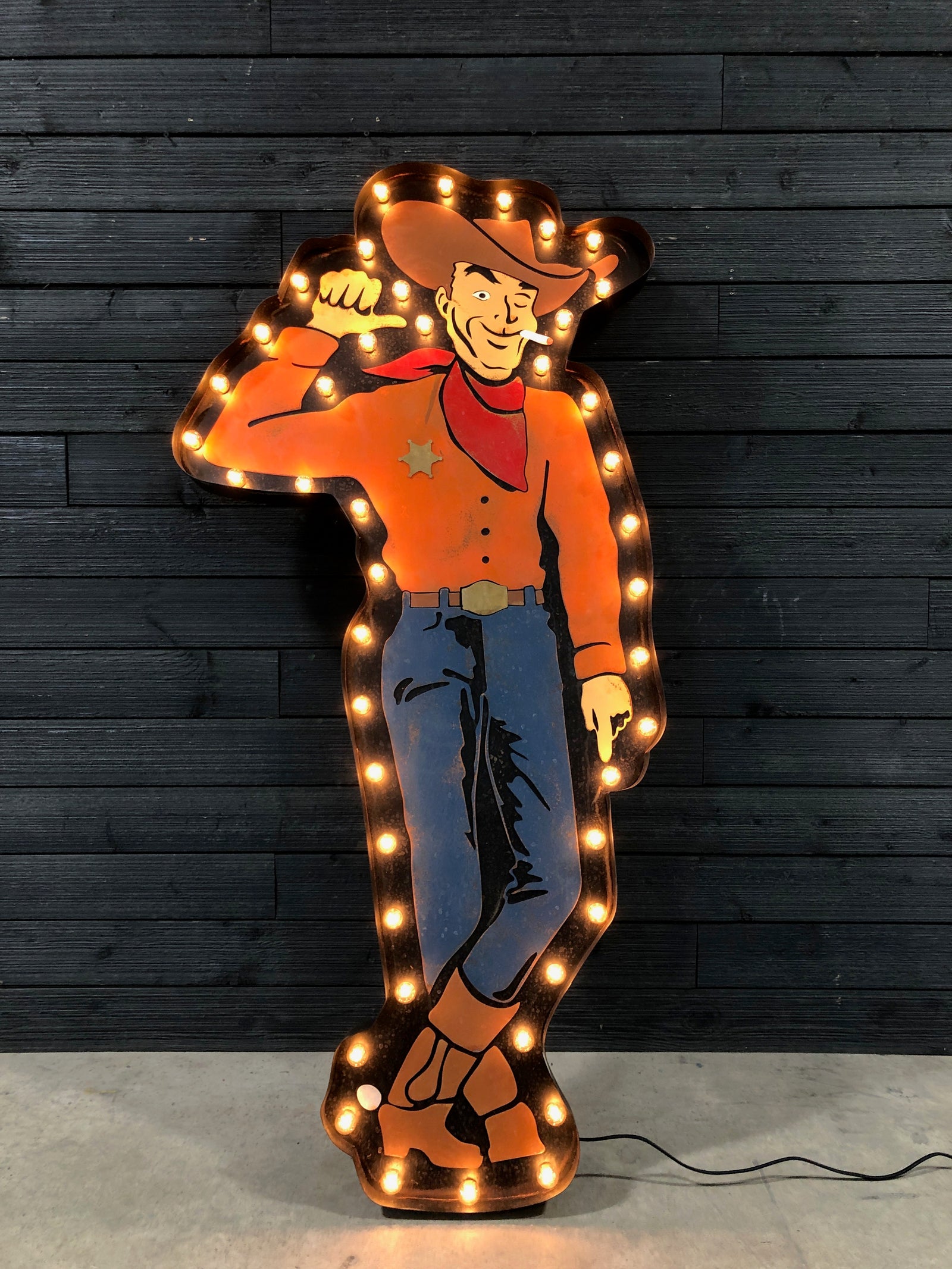 When the Sign Becomes the Character: Our Custom Cowboy Figural Marquee Sign